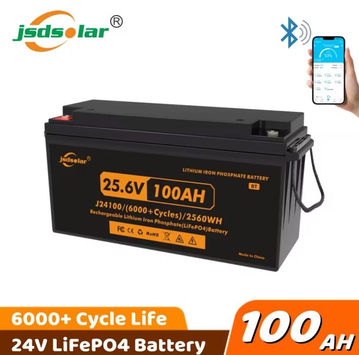 Акумулятор Jsdsolar PowMr 24v 100Ah / lifepo4 Smart BMS Bluetooth