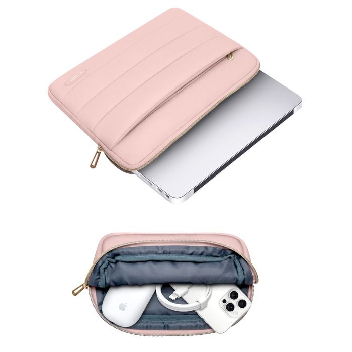 Etui Tech-Protect Puffy DO Laptopa 13-14" Różowe z Torbą