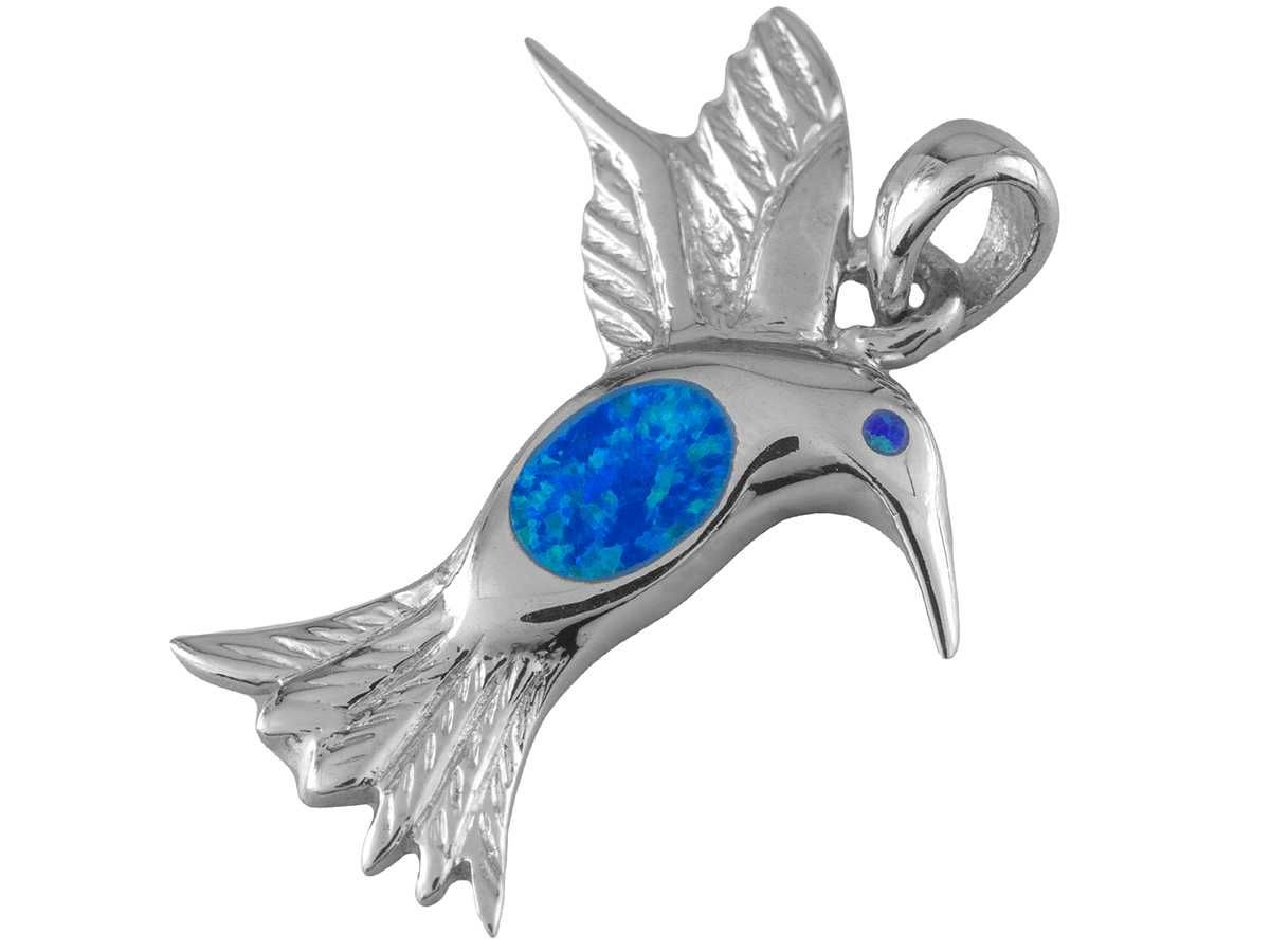 VERSIL wisior wisiorek opal niebieski ptak koliber SREBRO 925
