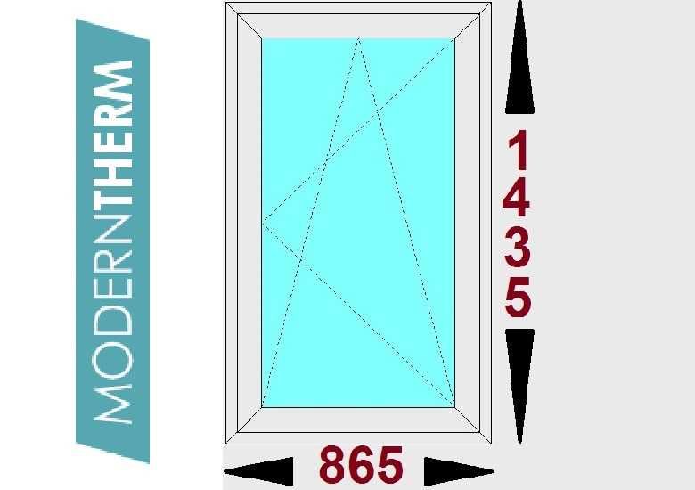 Okna PCV 865 x 1435 O30 Moderntherm typowe wymiary od ręki Warszawa