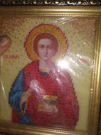 Икона из бисера Великомученик Пантелеимон
