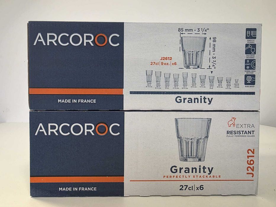 Copos Arcoroc Granity 27cl (2 Caixas Novas – 12 Copos no Total)