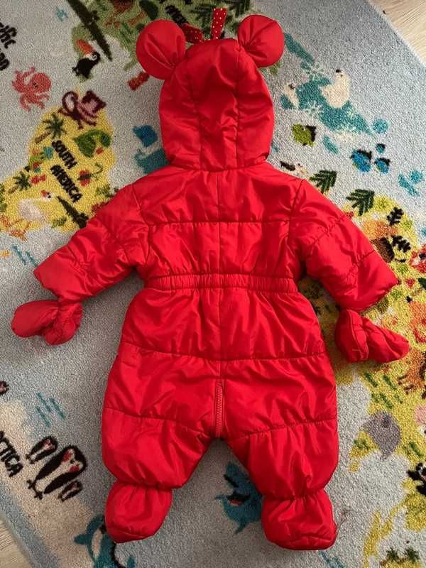 czerwony zimowy kombinezon dla dziewczynki C&A Disney r. 68 cm Minnie