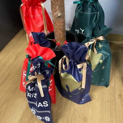 Worki na Prezenty Mikołajki Święta pod Choinkę Torebki Prezentowe x 8