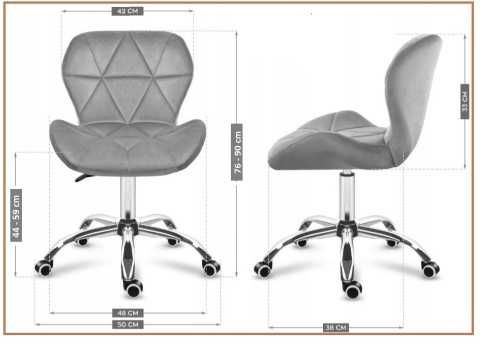 Krzesło obrotowe VASTO OFFICE Velvet Black Smoke