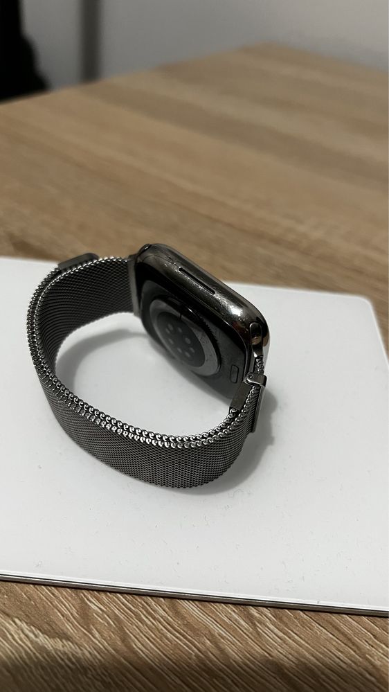 Apple watch 7 45mm szafir stainles steel cellular