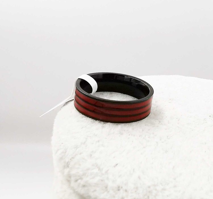 Pierścionek obrączka czarna stal chirurgiczna średnica 19 mm