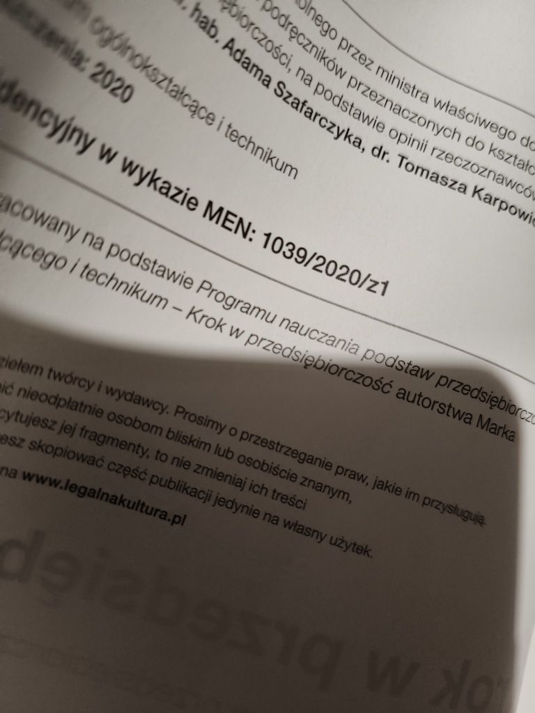 Krok w przedsiębiorczość podręcznik liceum technikum