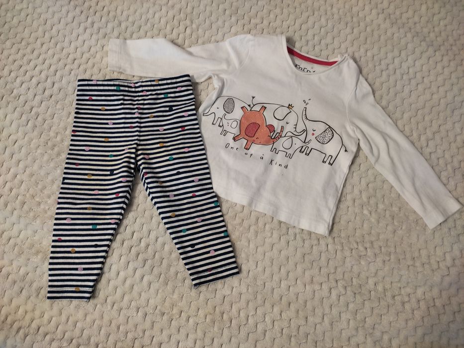 Komplet dla dziewczynki legginsy i bluzeczka na długi rękaw r.74