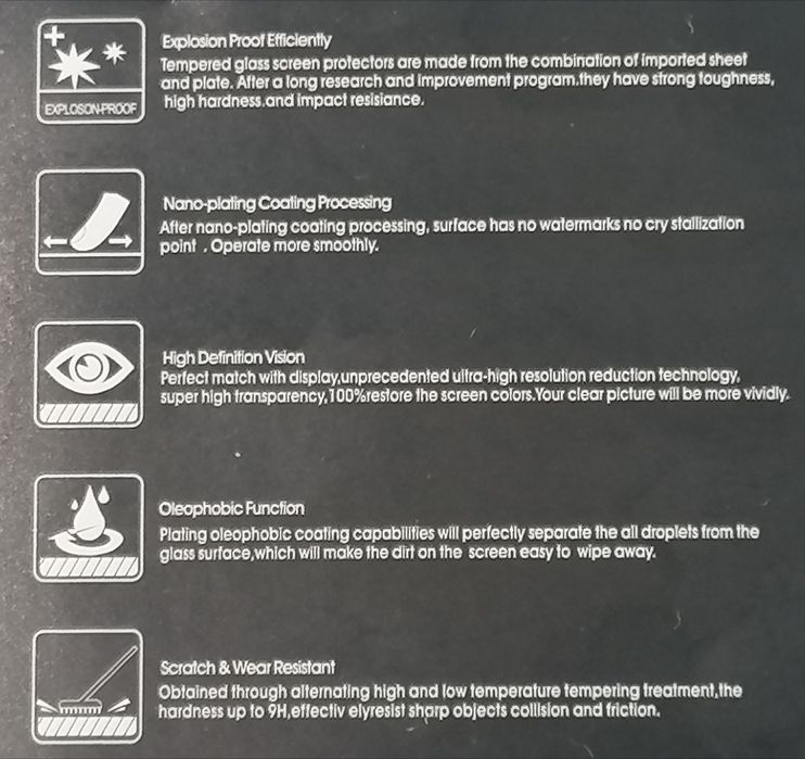 Película protetora nova para telemóveis