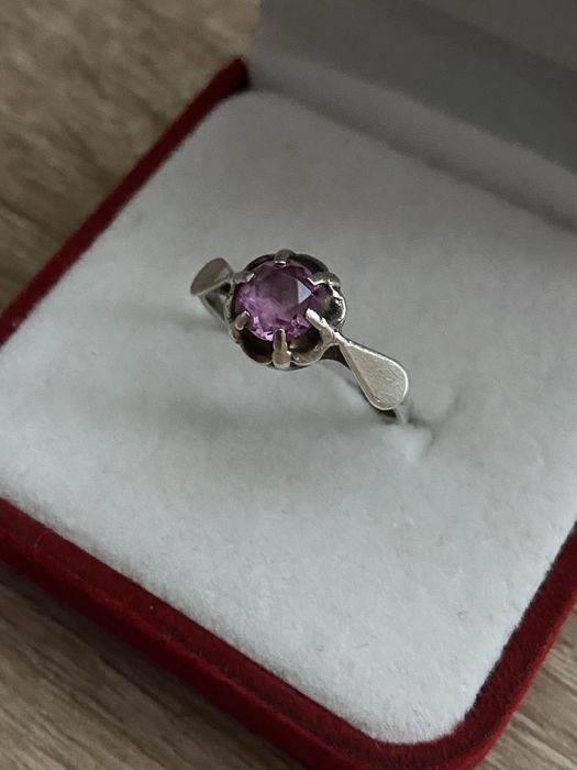 Серебряное кольцо с аметистом, СССР