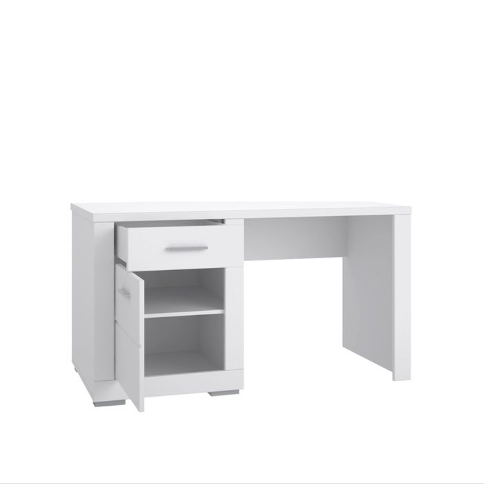 Biurko FORTE SNOW białe 140x70 cm z szufladą i szafką SNWB21-C50