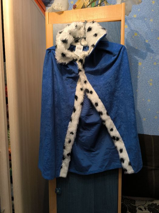 Карнавальний плащ синій від 5-8 років.