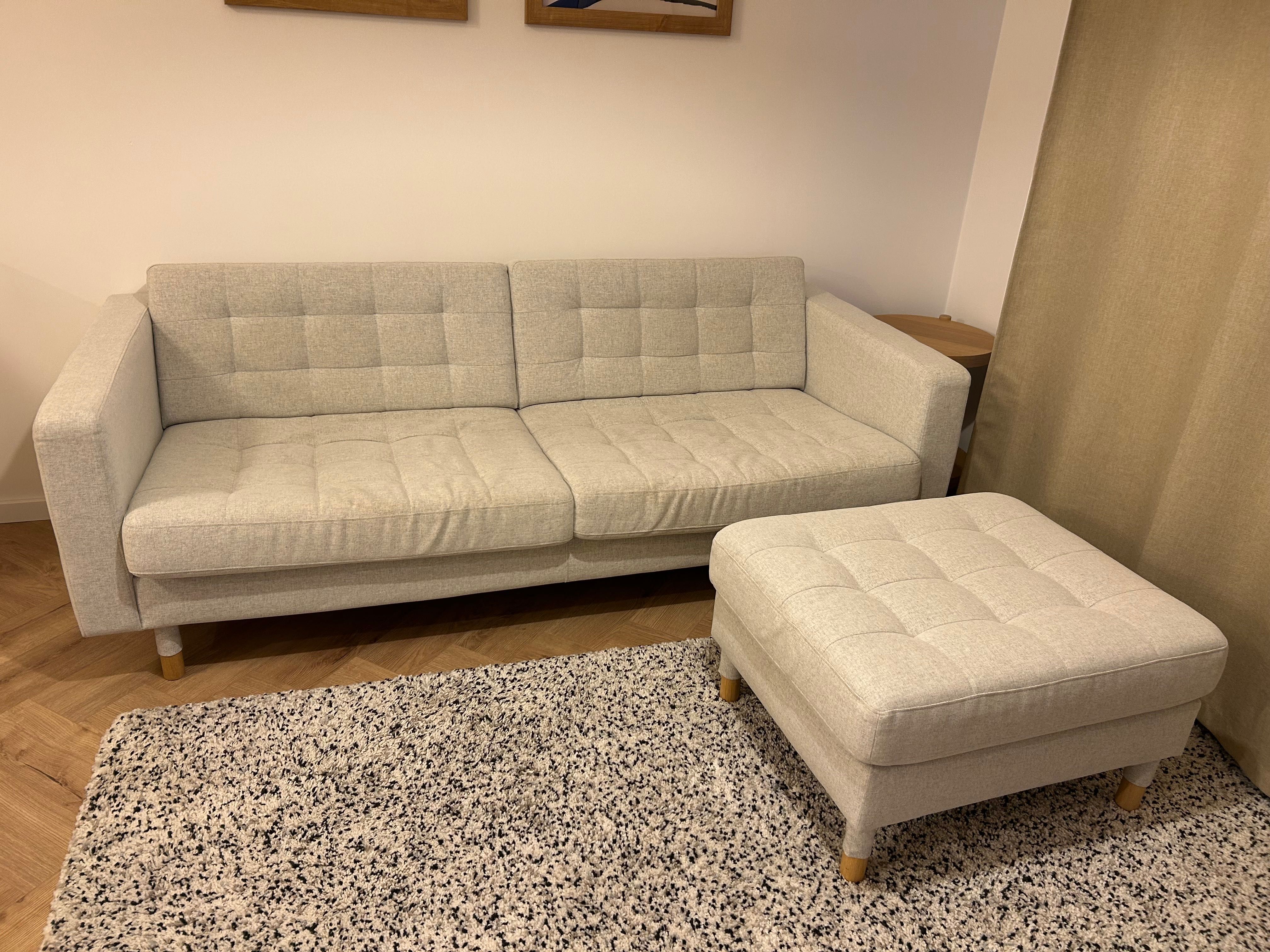Stylowa 3-osobowa sofa z podnóżkiem Landskrona IKEA