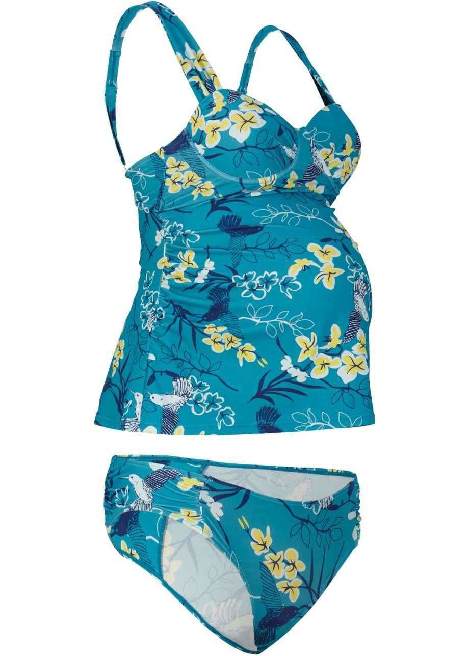 B.P.C tankini ciążowe niebieskie w kwiaty 44(85C).