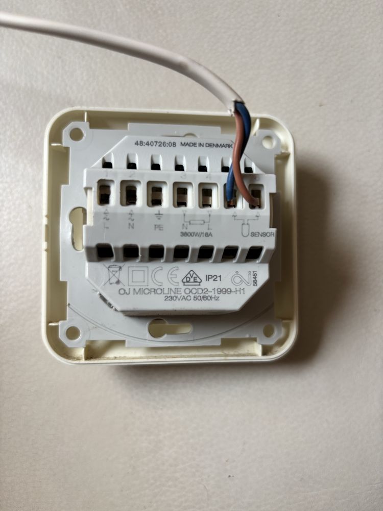Termostato controlador piso radiante electrico OJ Microlime OCD2