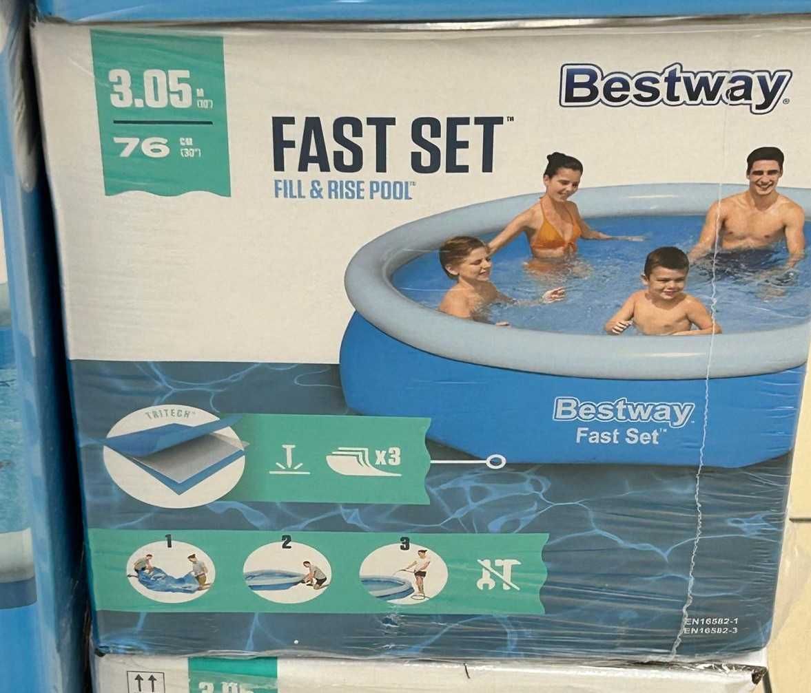 Piscina Bestway Fast Set 3.05m + Coberta + Boia