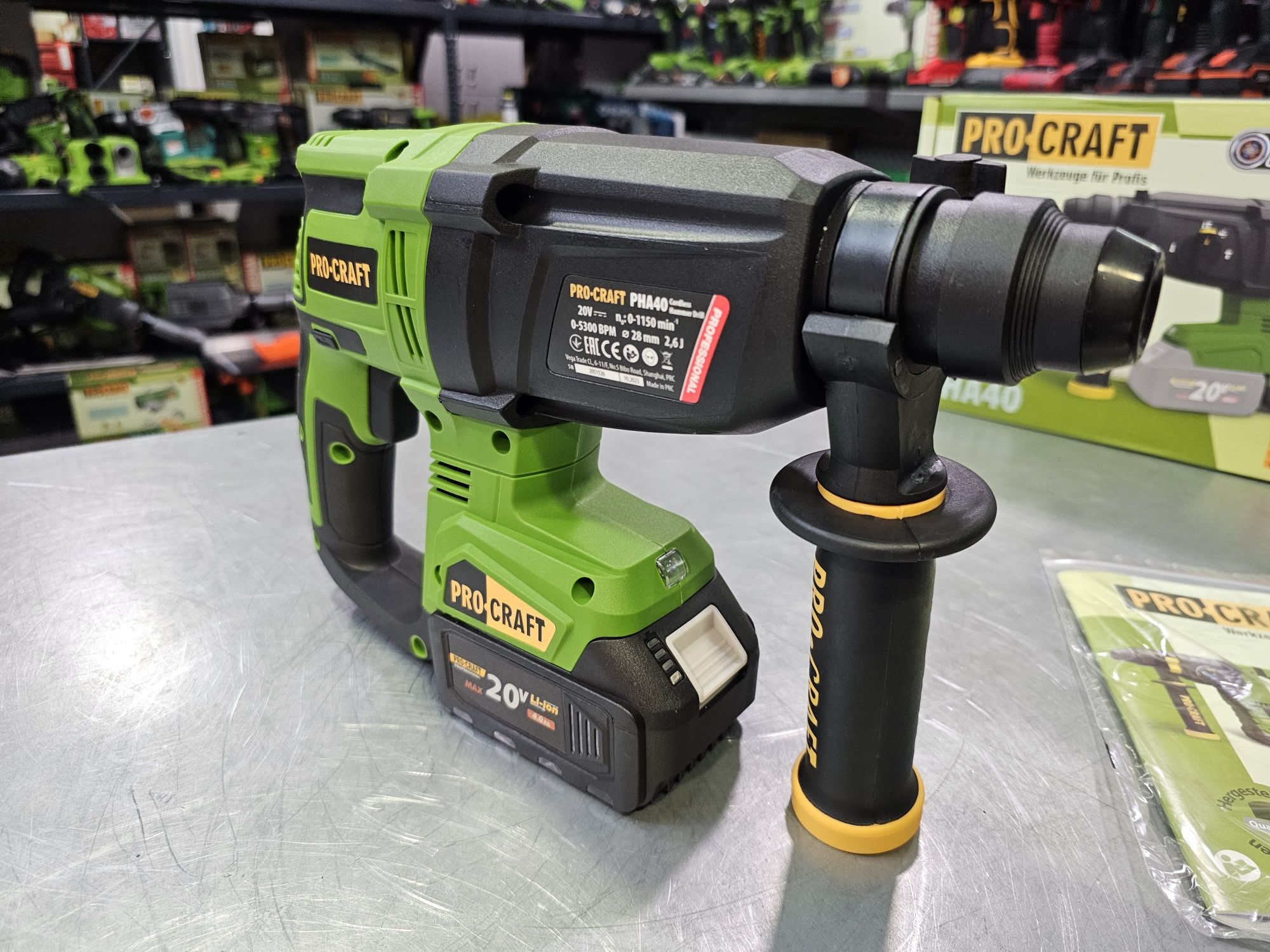 Перфоратор Аккумуляторный Бесщеточный ProCraft PHA40 2,6Дж Гарантия 36