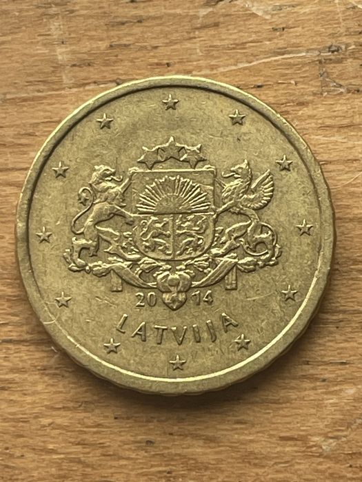 Moeda 10 cêntimos euro, Latvia, 2014