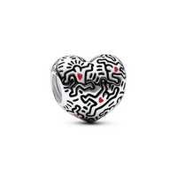Conta Keith Haring x Pandora Line Art People em Prata de Lei 925 Nova