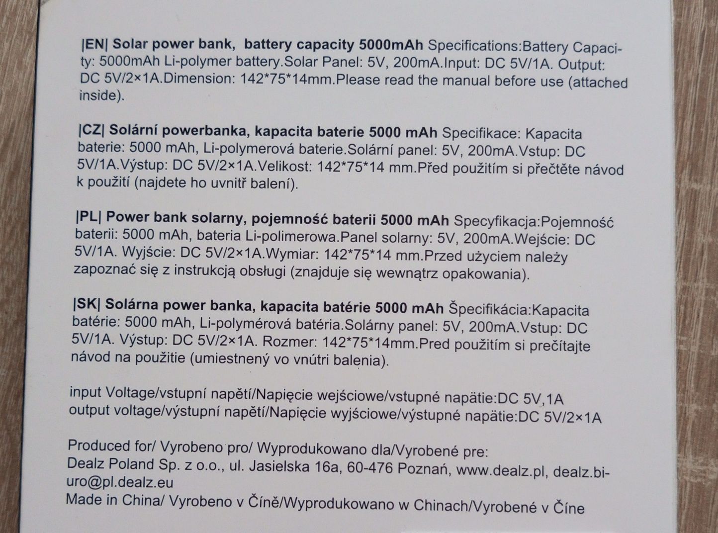 Powerbank solarny Vido