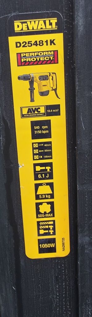 Mocna Młotowiertarka DeWalt D25481K SDS-Max | Walizka + 2 Dłuta Gratis