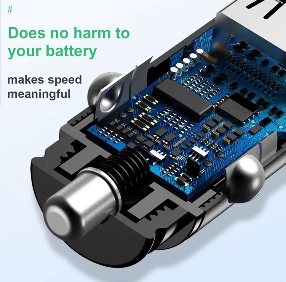 Baseus usb A + usb A 30W 5A зарядне 12v 24v