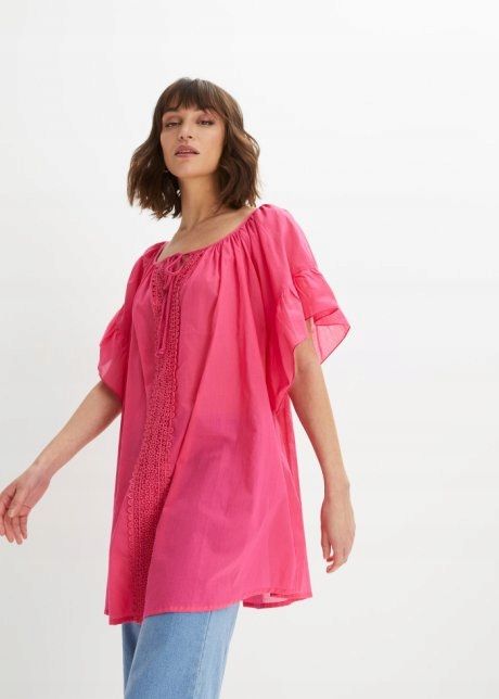 B.P.C tunika różowa obszerna z koronką r.44