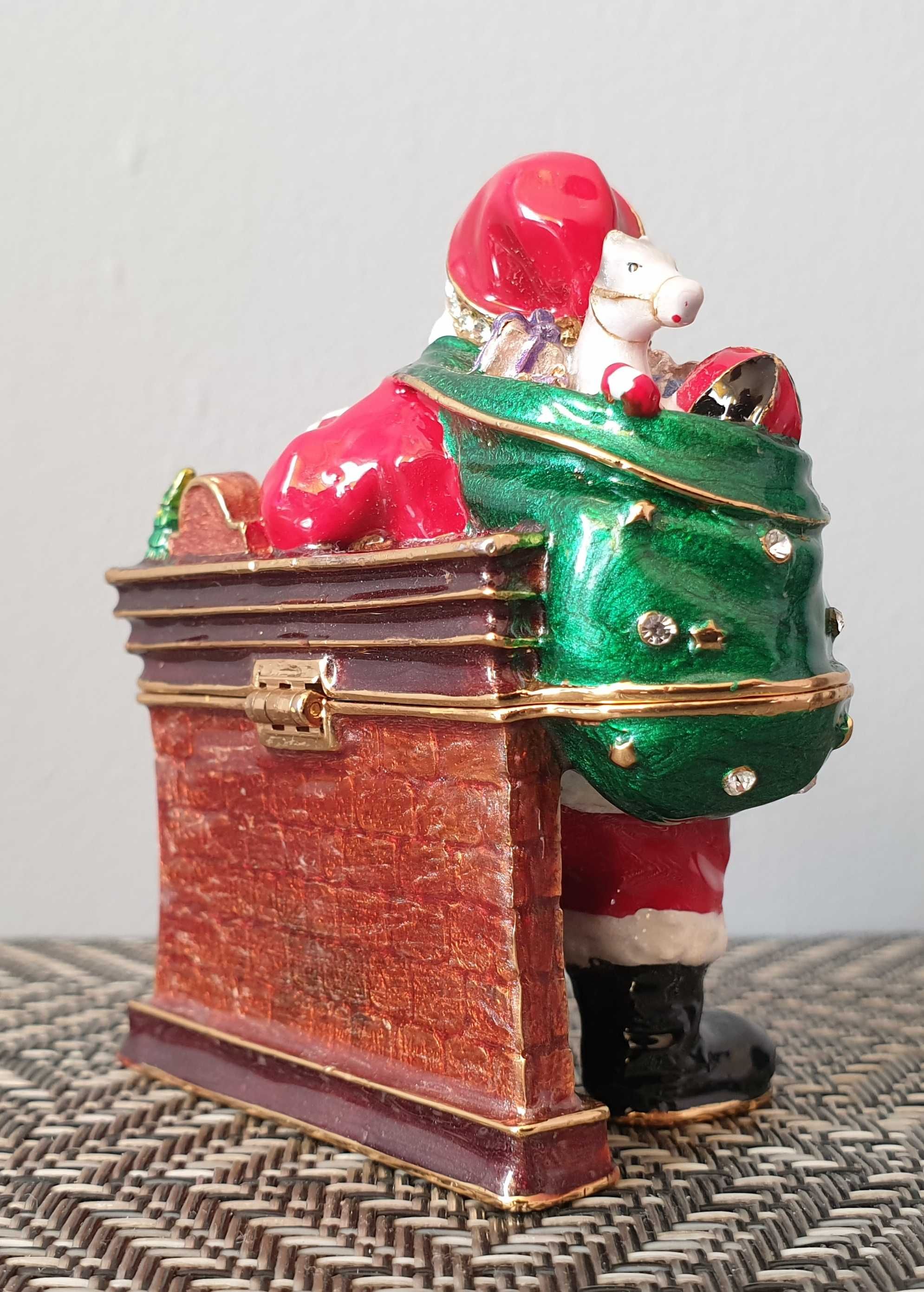 Św. Mikołaj figurka puzderko ozdoba box porcelana święta prezent