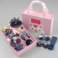 Набір заколок і резинок для дівчат в подарунковій коробці 18 предметів