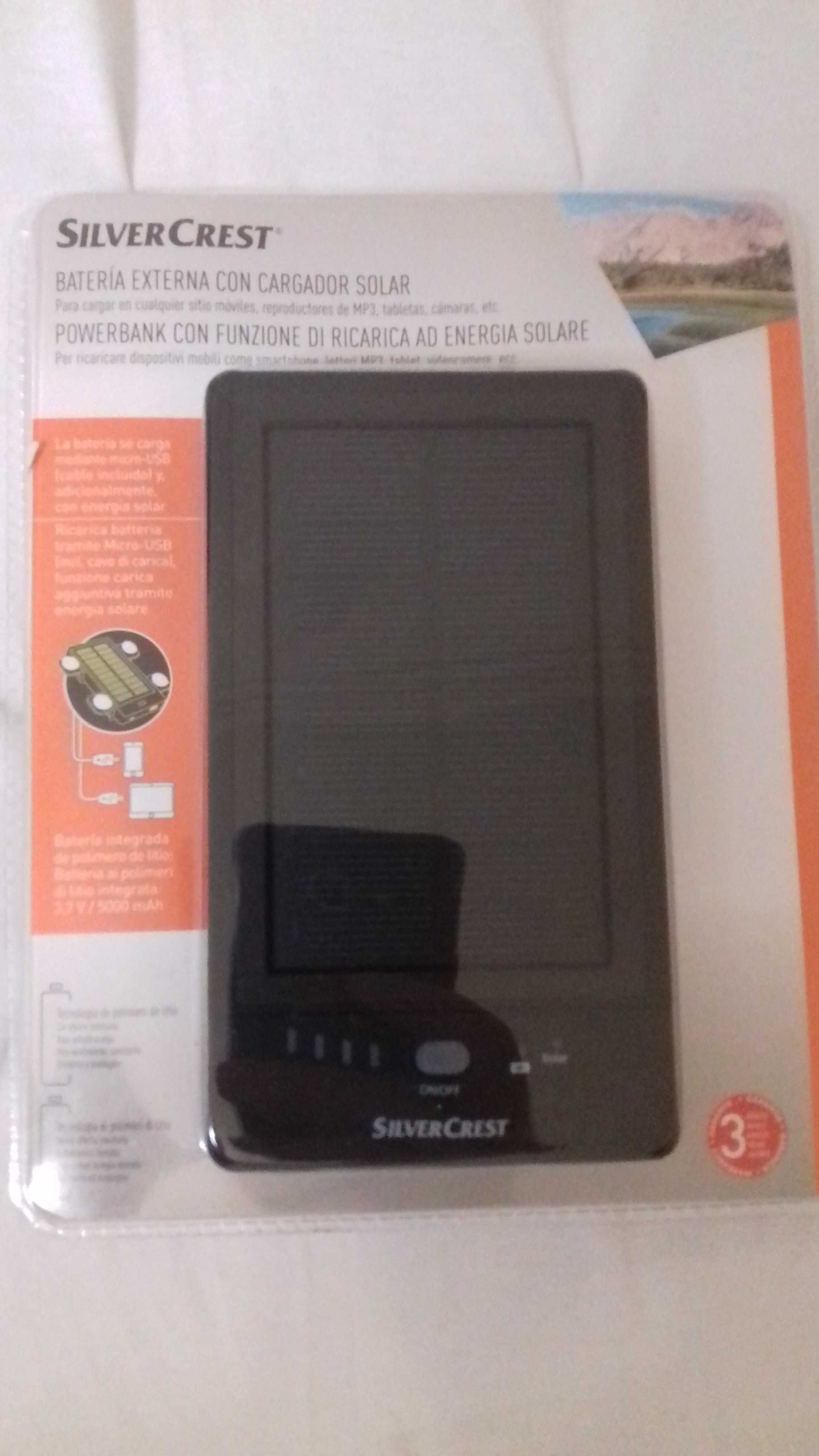 Powerbank com carregador painel solar NOVA e embalada 10€