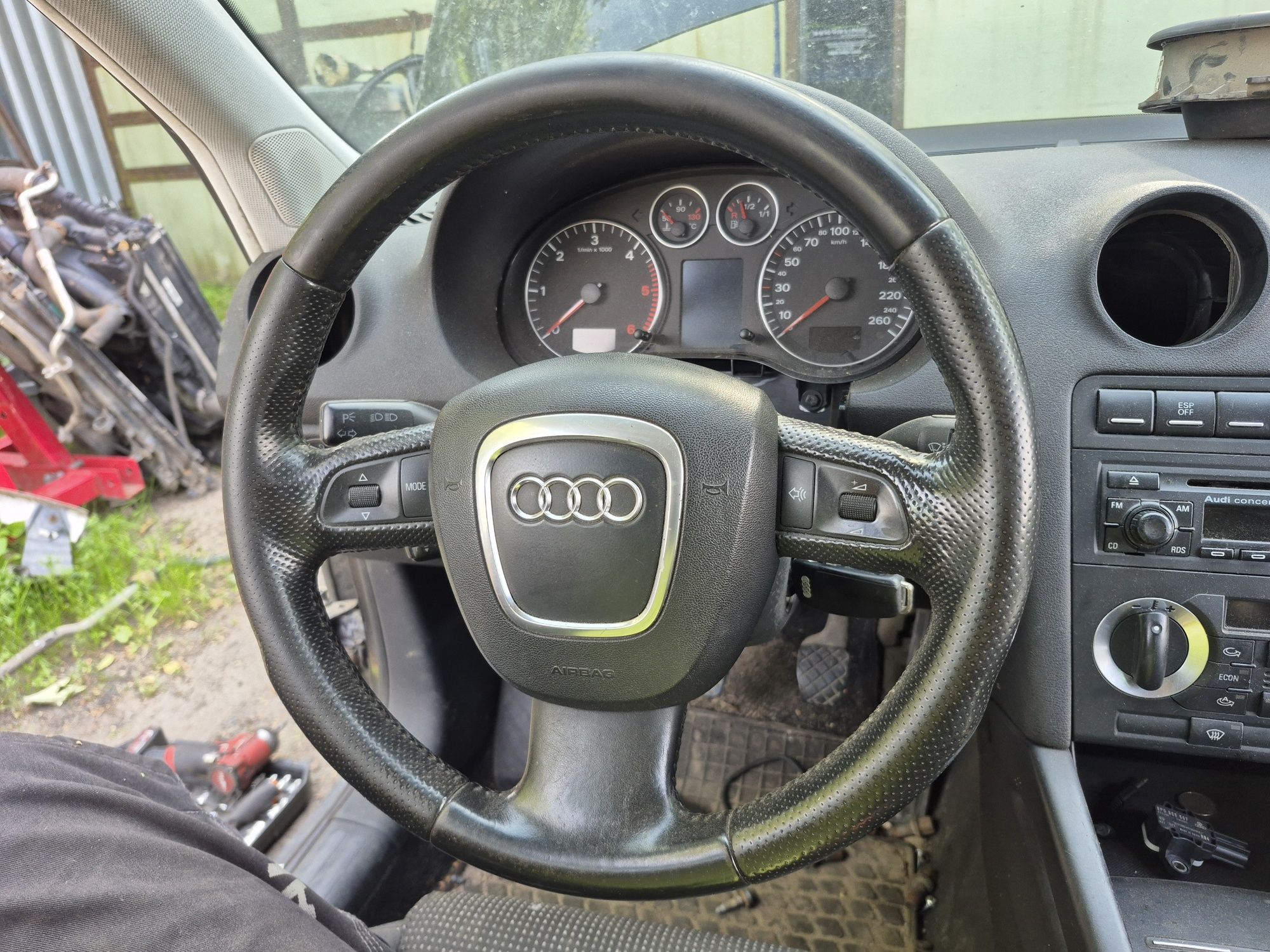 Kierownica trójramienna skóra audi a3 8p multifunkcja