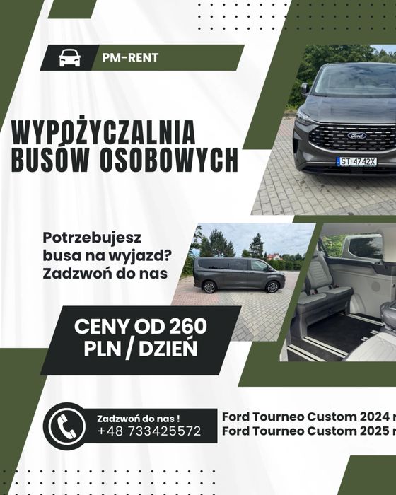 WYNAJEM! Ford Tourneo Custom 2.0 EcoBlue Long Titanium NOWY MODEL!