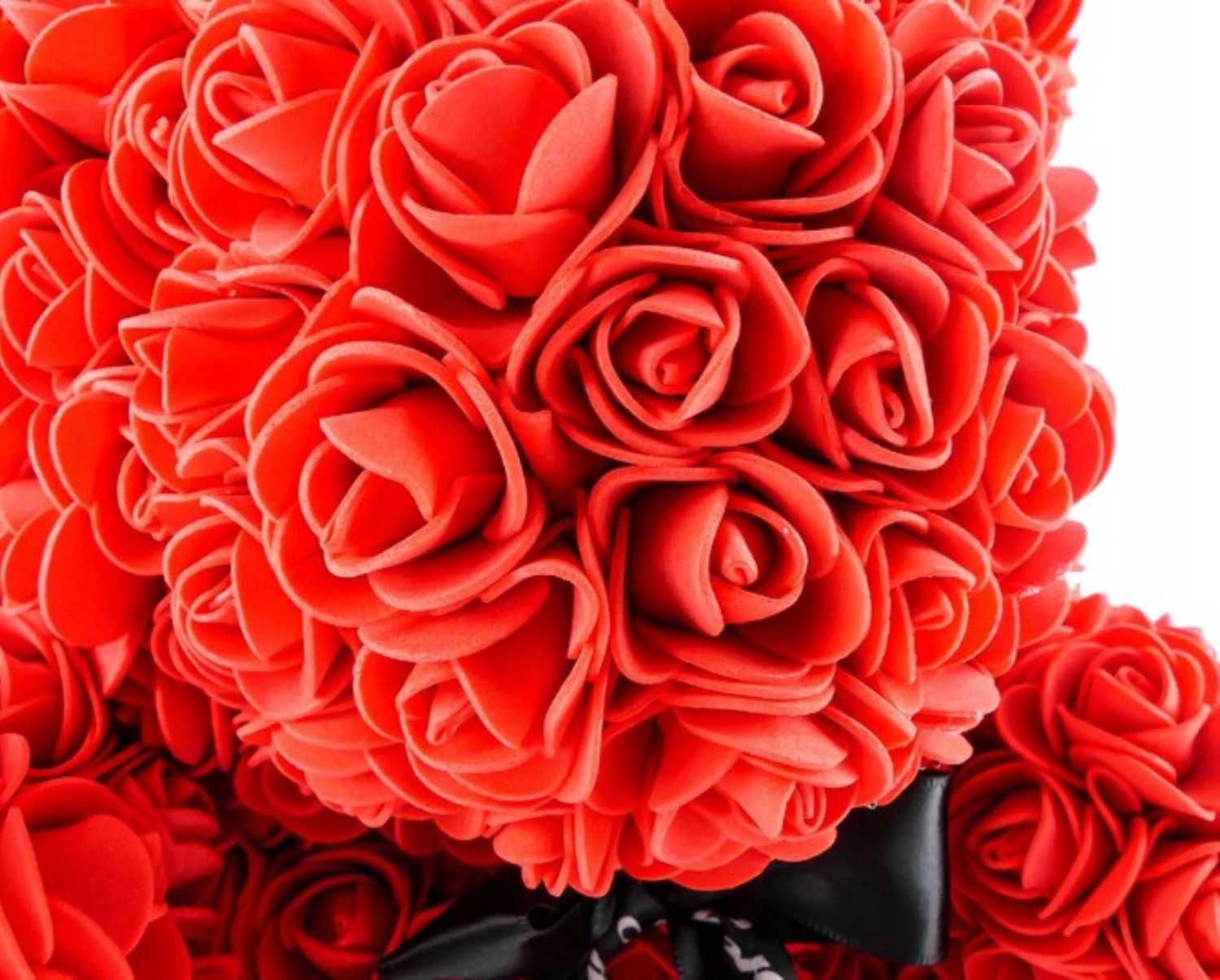 Miś Z Róż I Róże Mydlane Wieczna Róża Prezent Walentynki Dzień Kobiet