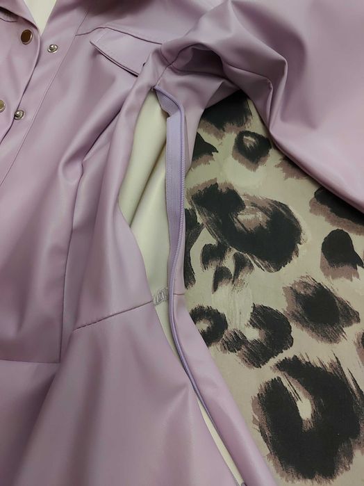 Лавандова сукня еко шкіра напівсонце S-M-L