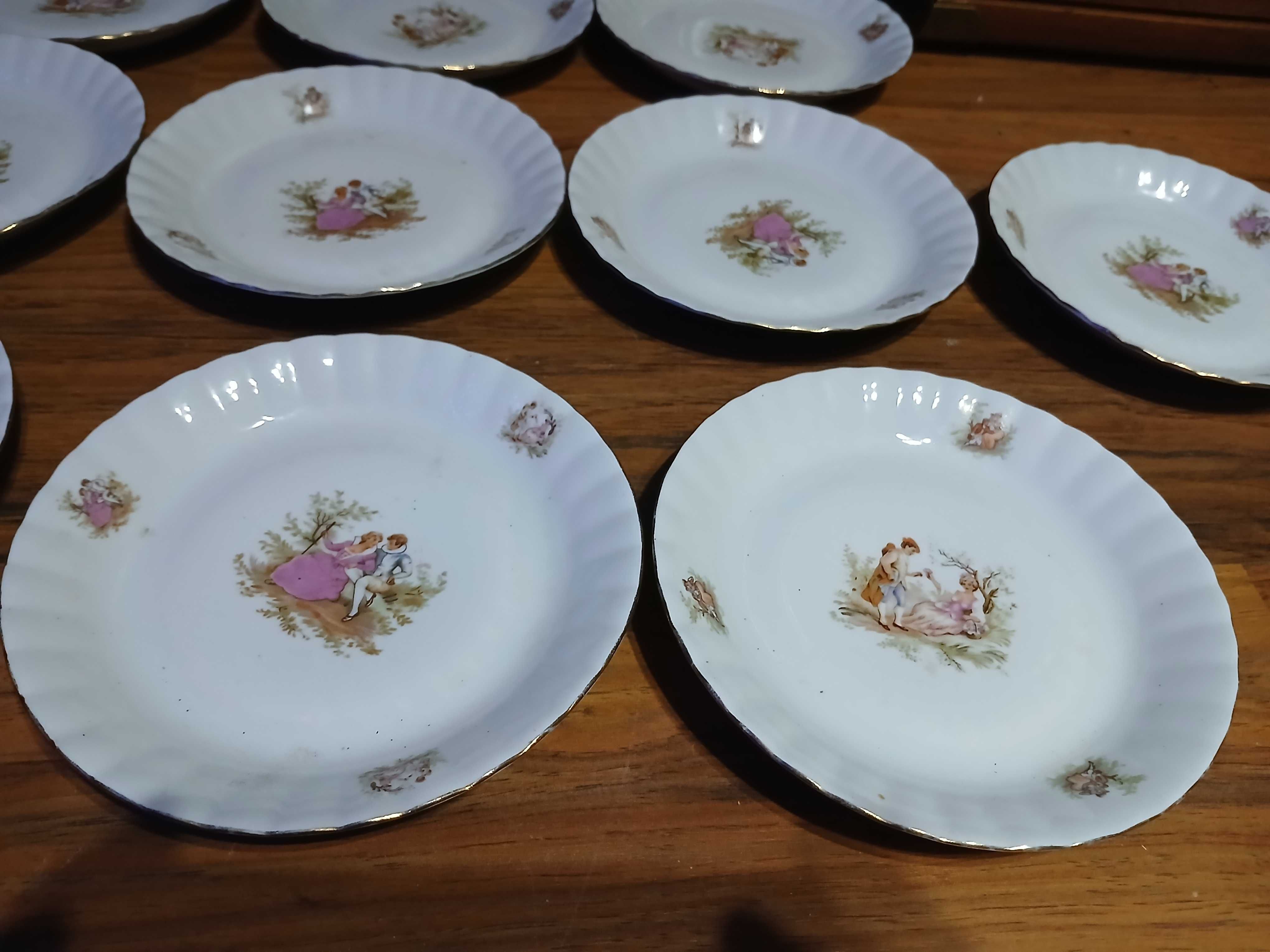 Zestaw 10 sztuk talerzyków Chodzież Telimena deserowe porcelana