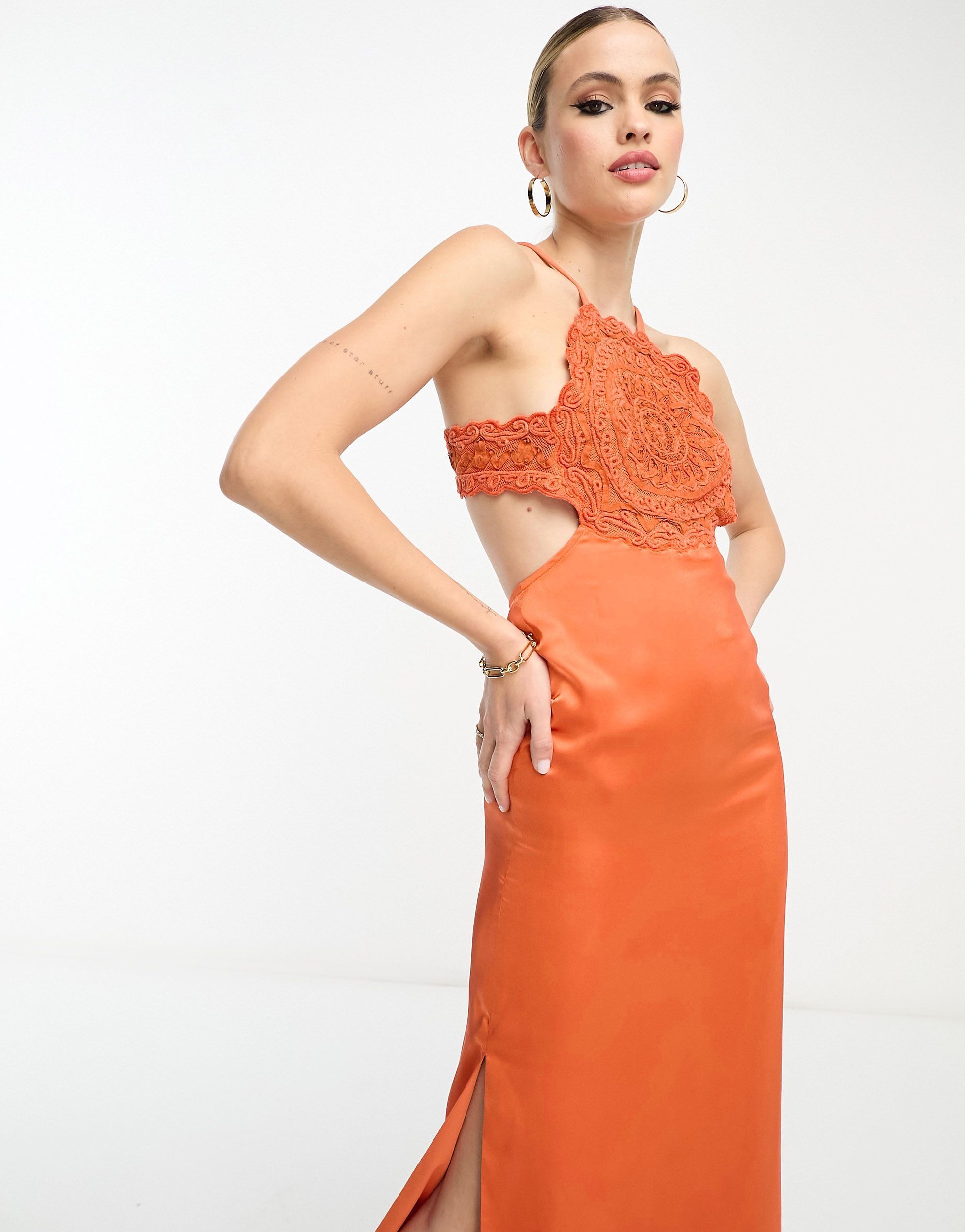 Asos Design 438 M Sukienka Maxi Rust Tall H11945