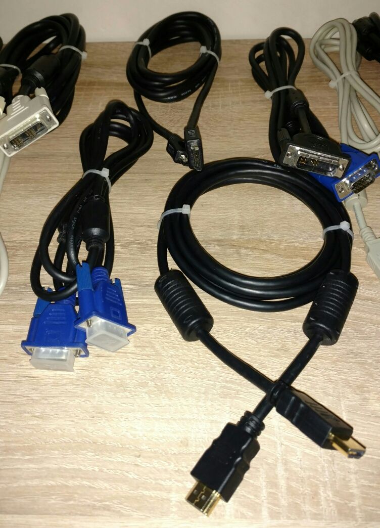 Кабель VGA, DVI, HDMI, RG 45, сетевой для компьютера.