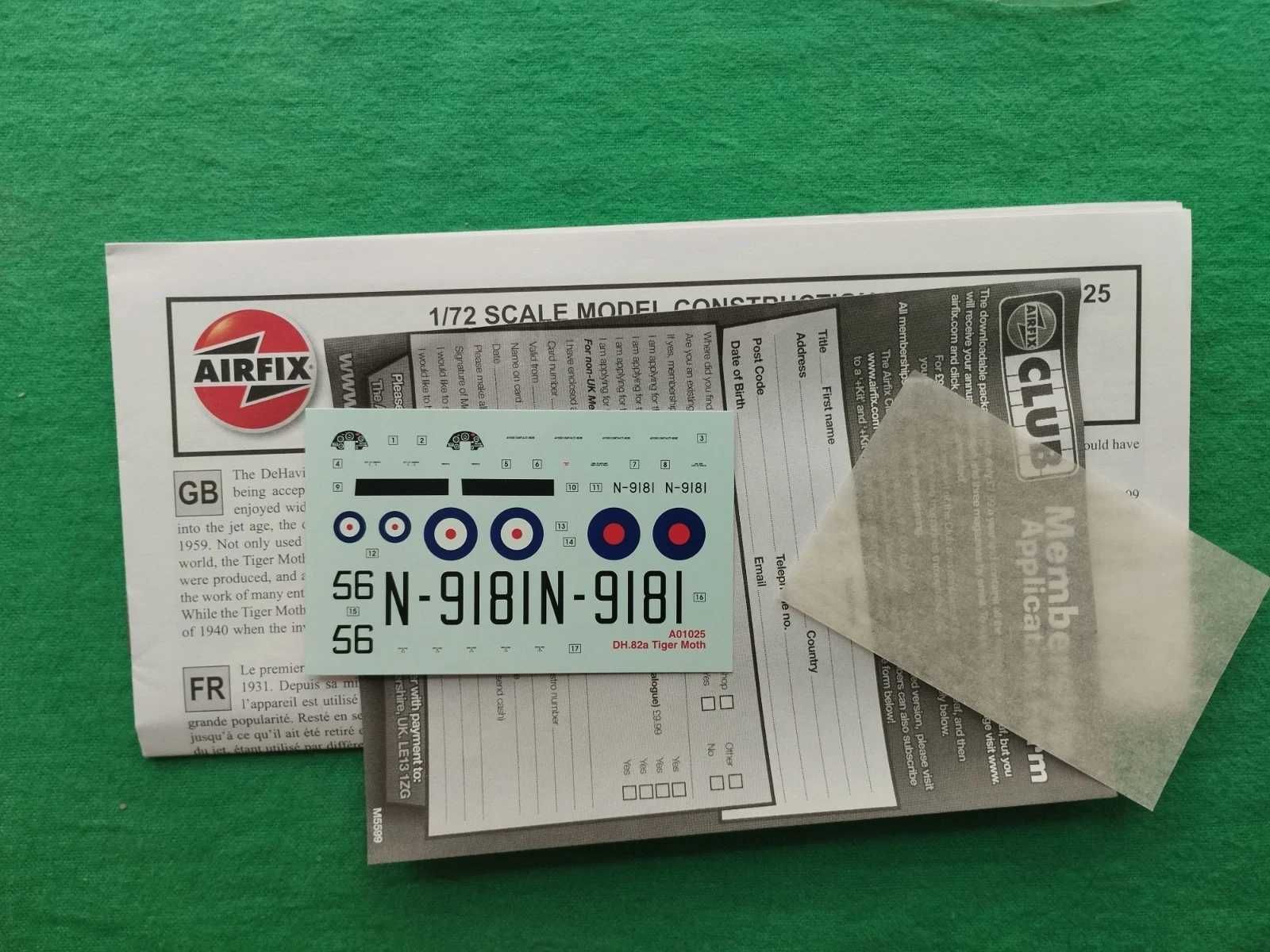 1/72 Airfix AX01025 de Havilland dH 82 A Tiger Moth Mk.II modelismo