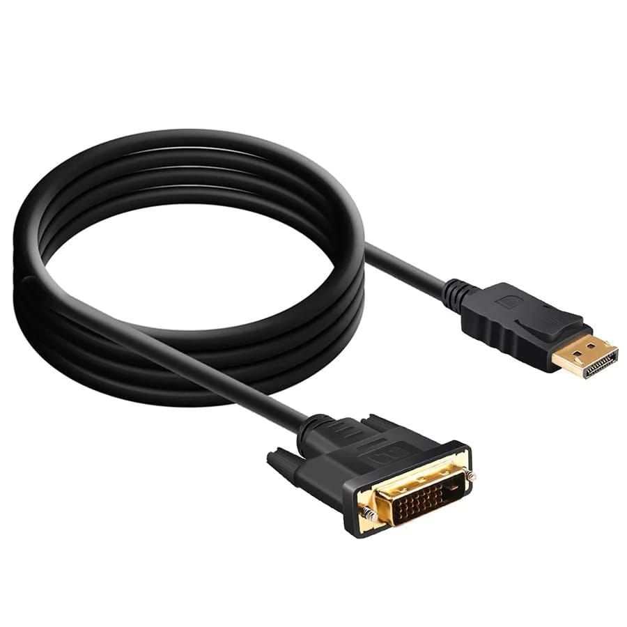 Kabel z wtyczkami DP Displayport i DVI-D 24-1 Pin 1,8m