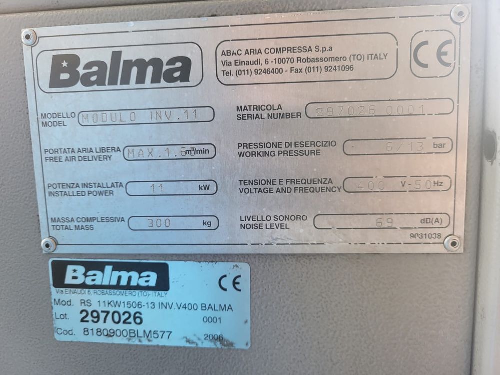 Kompresor śrubowy Balma