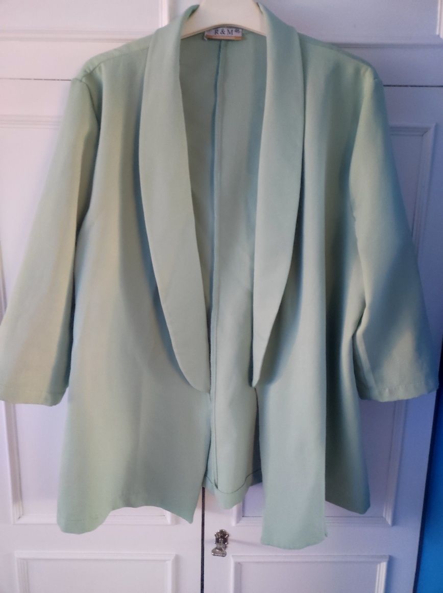 Zestaw miętowy garnitur damski 46 3XL