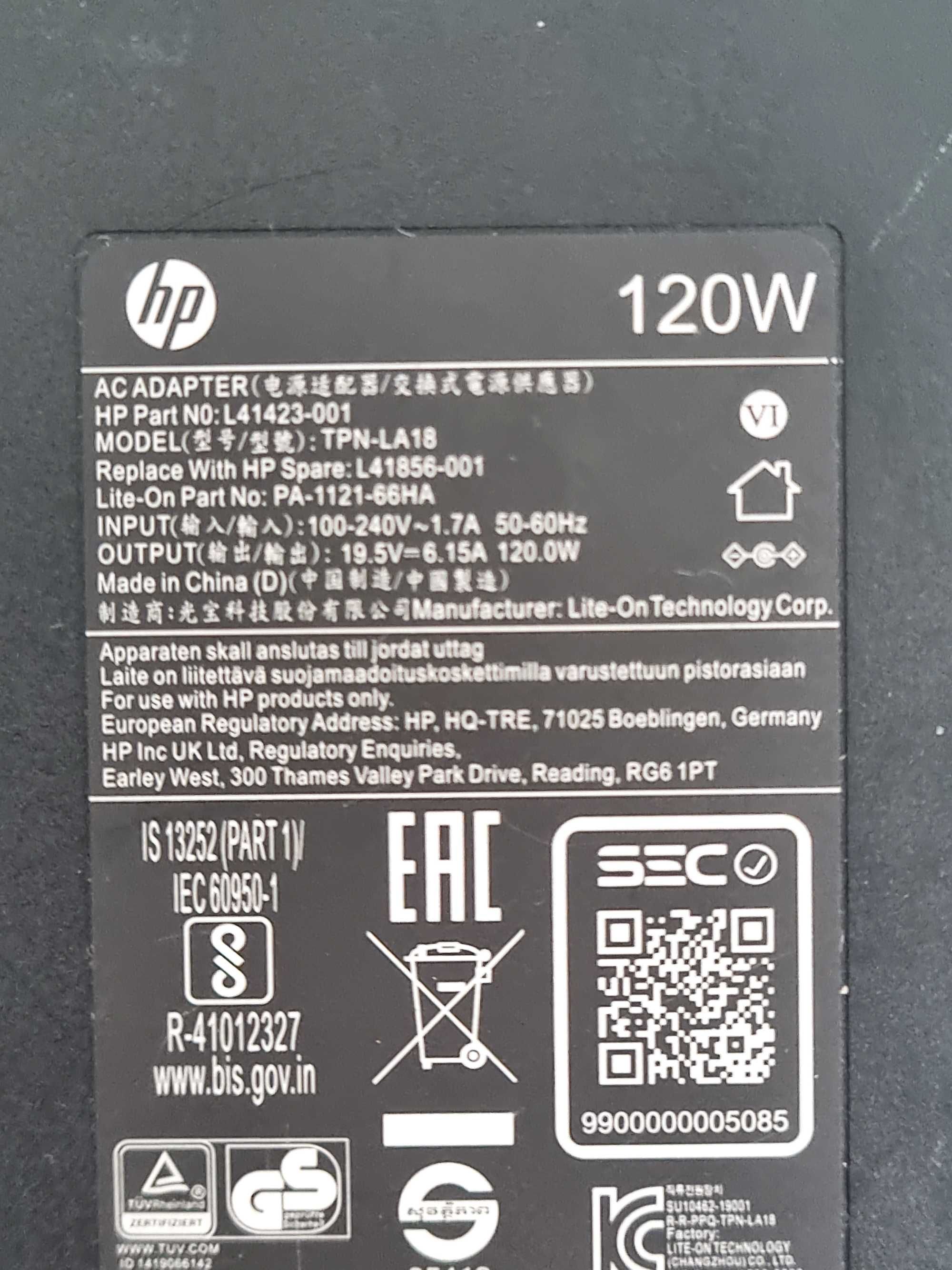 Carregador Hp 19.5V=6.15A 120W 4.5x3.0mm