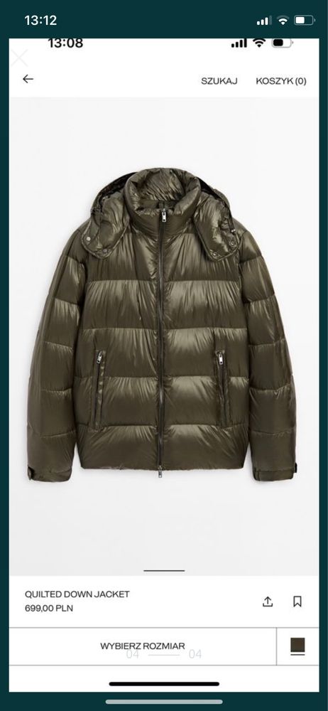 Пуховик чоловічий massimo dutti