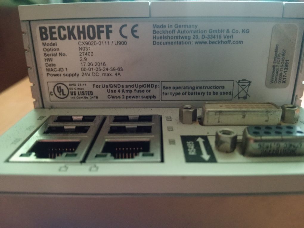 Sterownik PLC beckhoff cx9020