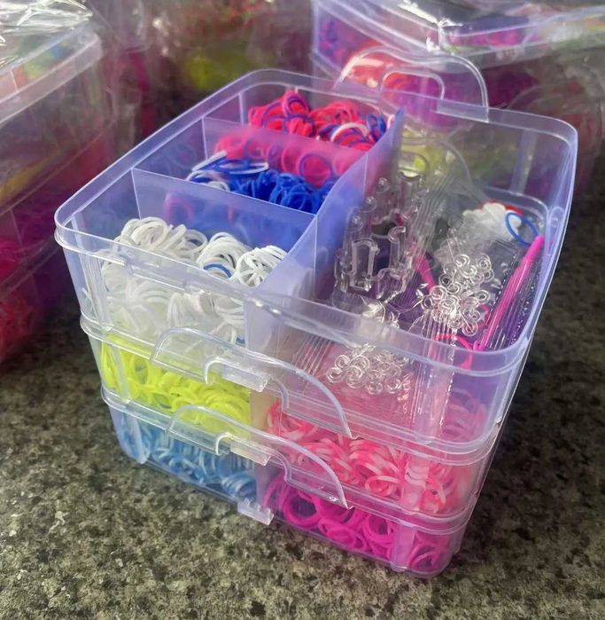 Большой 3-ярусный набор резинок для плетения браслетов