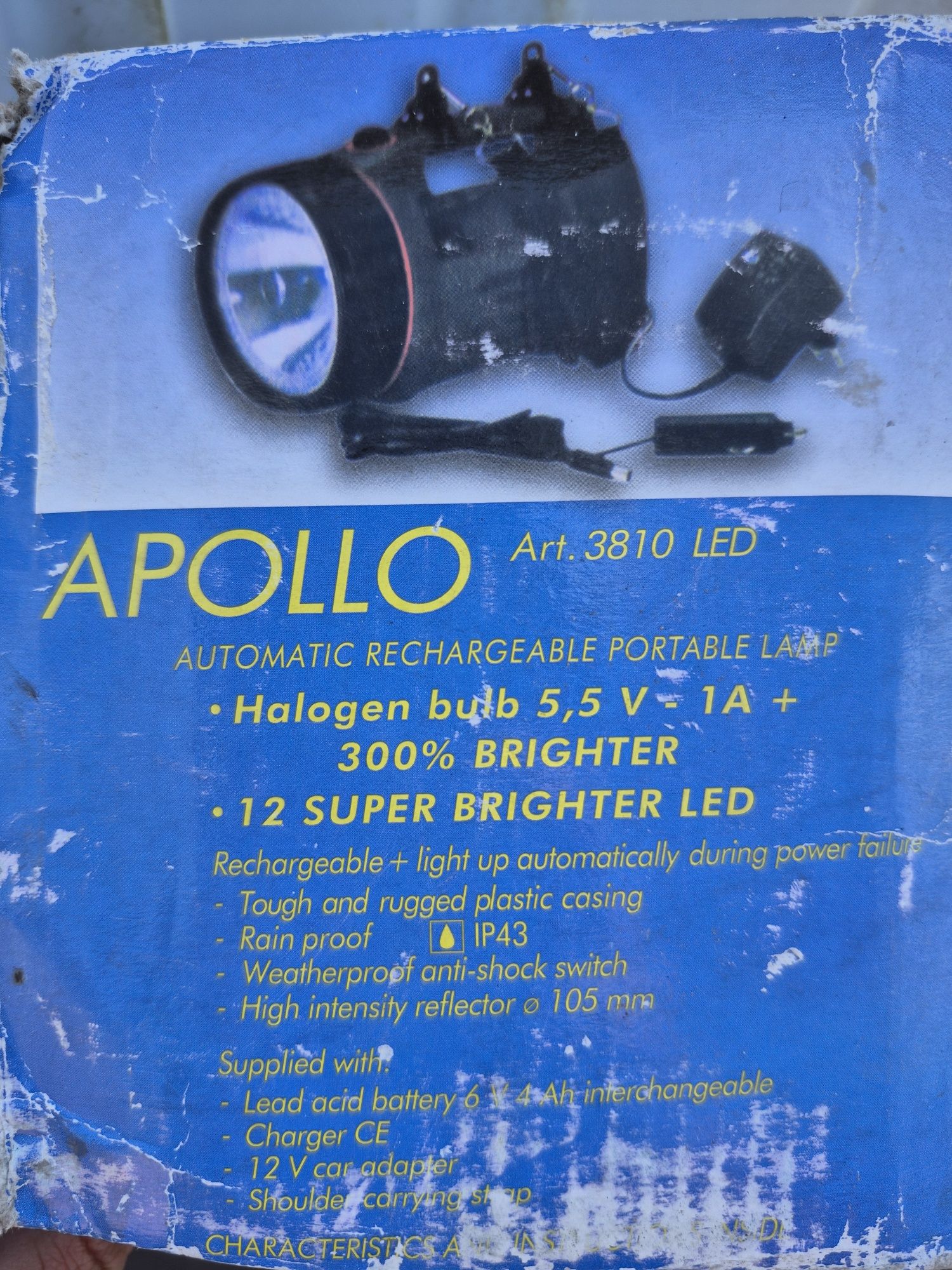 Lanterna Recarregável Apollo Led e Halogéneo