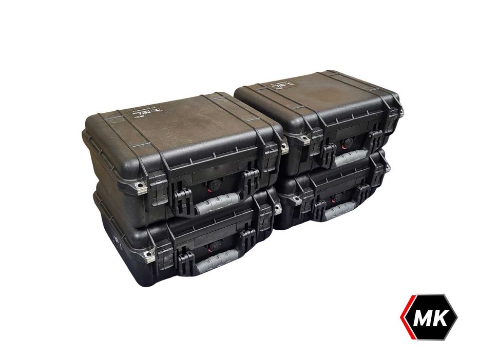 4 sztuki PELI 1450 (37x26x15) pusta / black Pelican walizka, FAKTURA