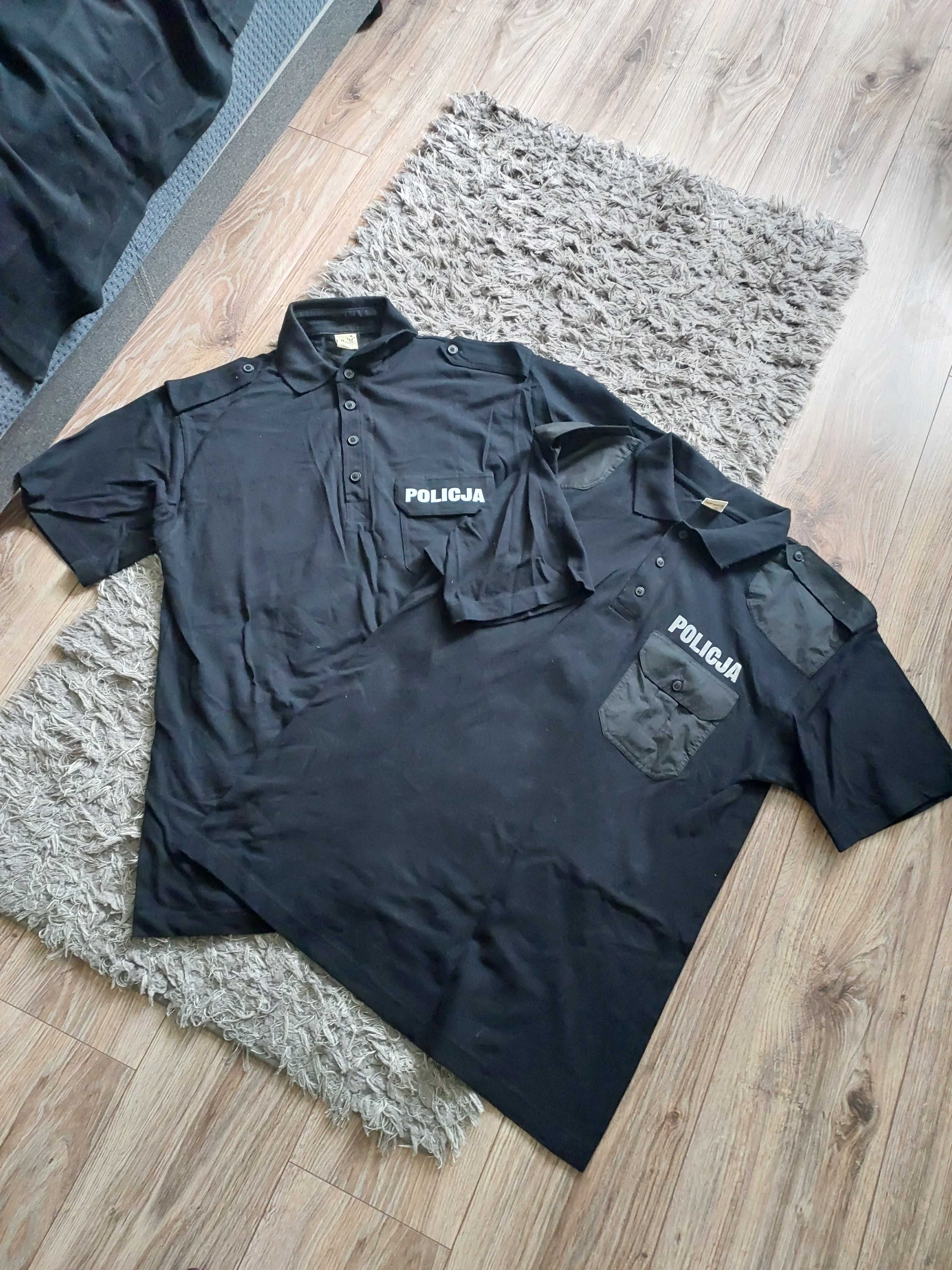 Koszulki polo czarne Policja rozm. XL 2 szt