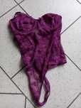 bielizna damska, bordowe koronkowe body